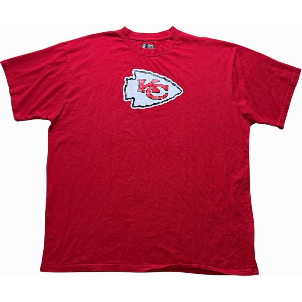 NFL Kansas City Chiefs Red‎ Logo T Shirt Mens 3XL KC Arrowhead Graphic Football